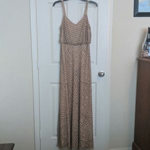 Size 2 tan Adrianna Papell bridesmaids dress